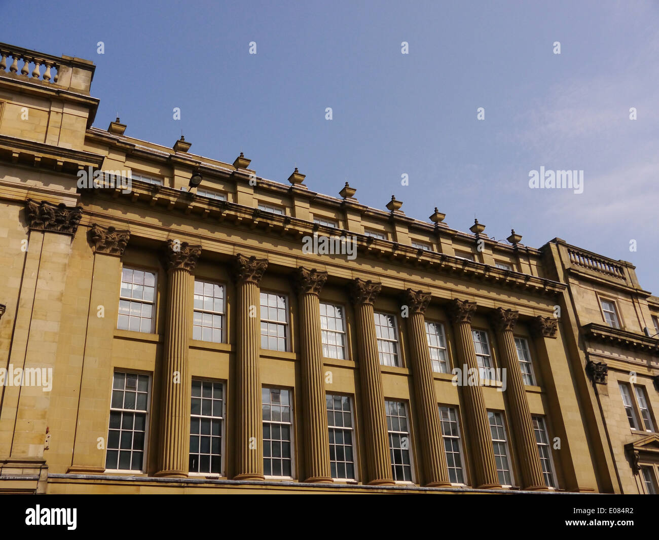 Architectural detail of a neo-classical building in historic Grey Street, Newcastle upon Tyne, England, UK Stock Photo