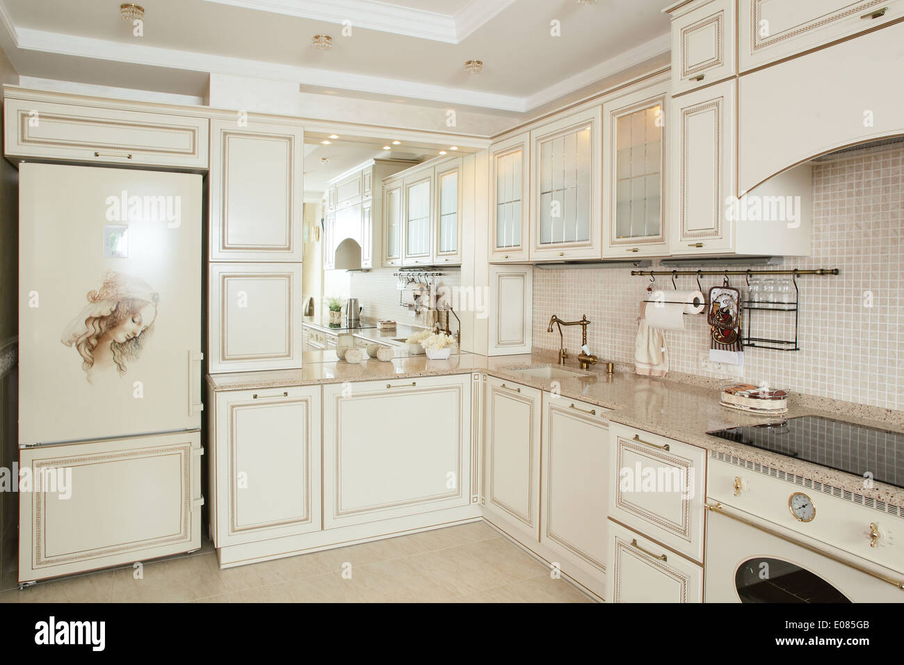 luxury kitchen interior with modern furniture Stock Photo - Alamy