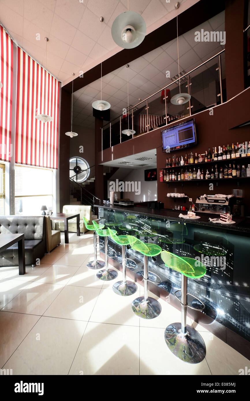 modern european restaurant with nice and bright interior Stock Photo