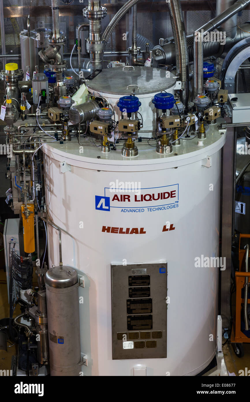 Cryostat installation for a linear accelerator facility Stock Photo