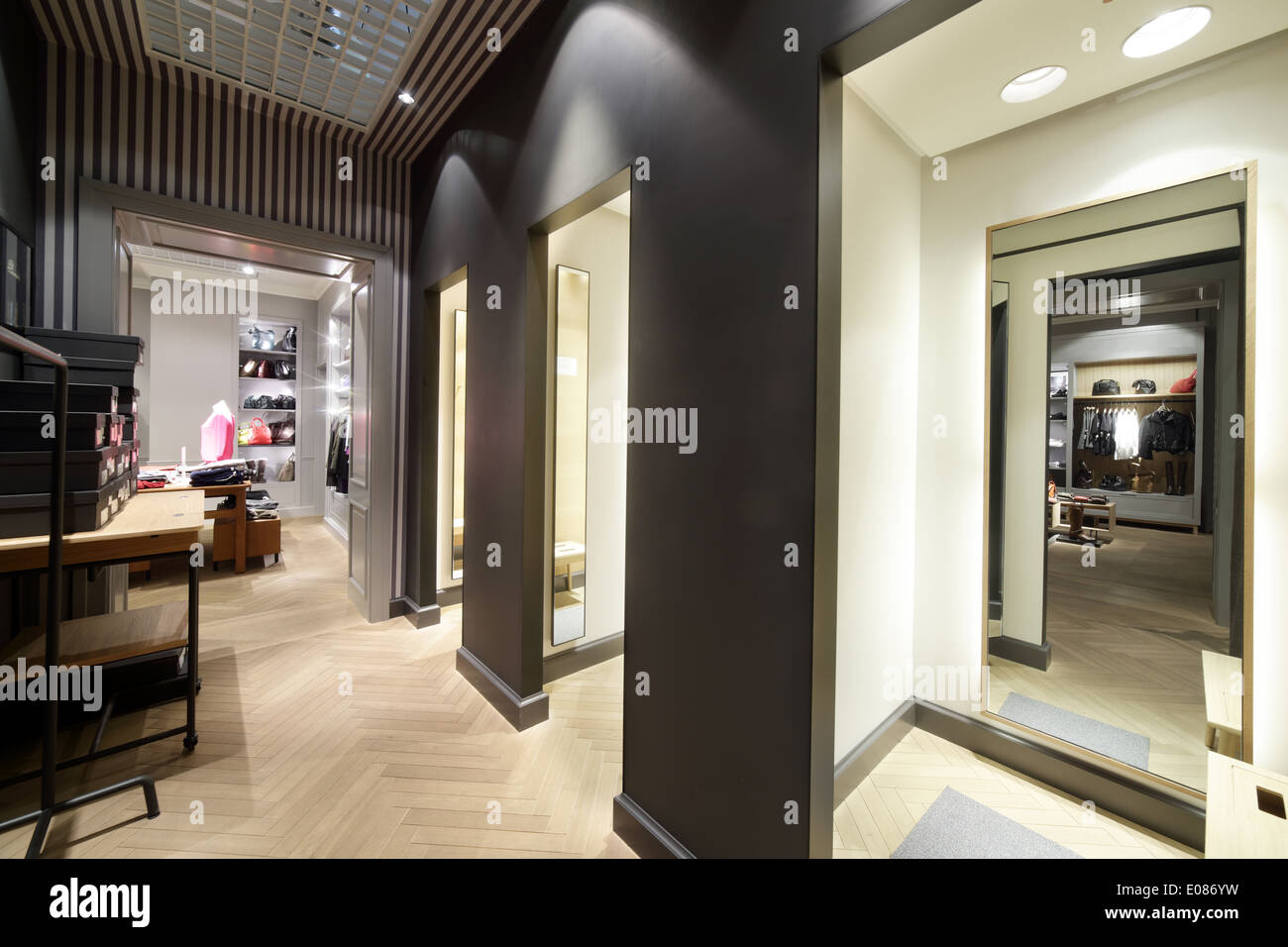 beautiful and clean interior of dressing room at the store Stock Photo ...