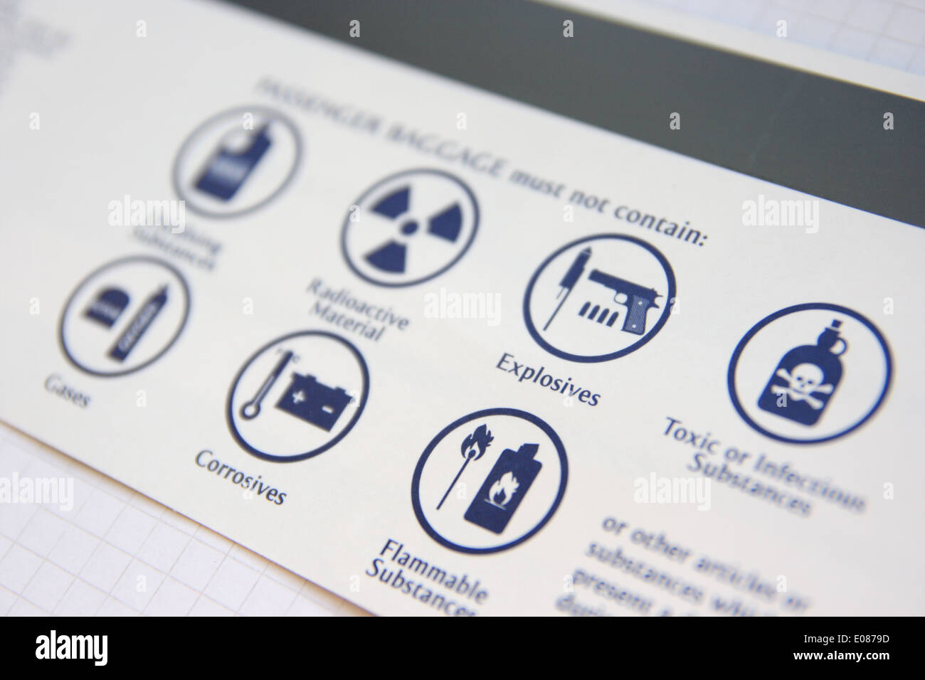 Boarding Pass Notice Passenger Baggage Must Not Contain Stock Photo boarding-pass-notice-passenger-baggage-must-not-contain-stock-photo