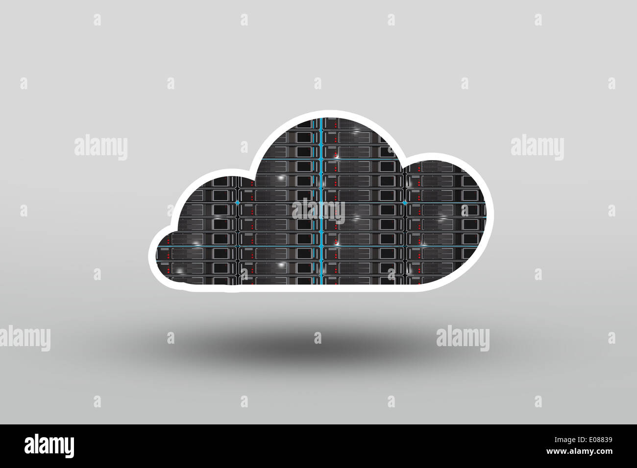 Cloud Server Concept Illustration. Cloud Shape Server Racks. Cloud