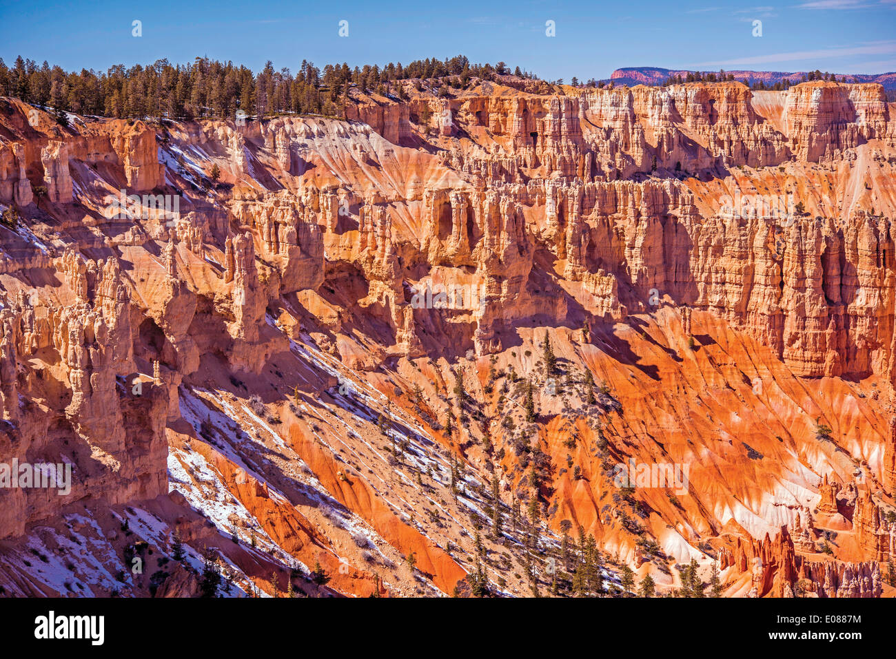 Scenic Bryce National Park in Utah, United States. Early Spring in the Bryce. Stock Photo