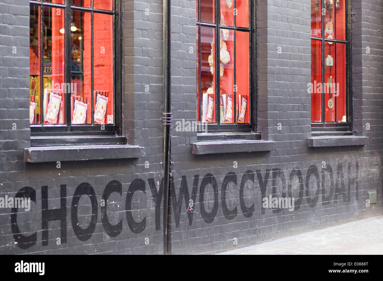 Choccywoccydoodah shop window famous chocolate hi-res stock