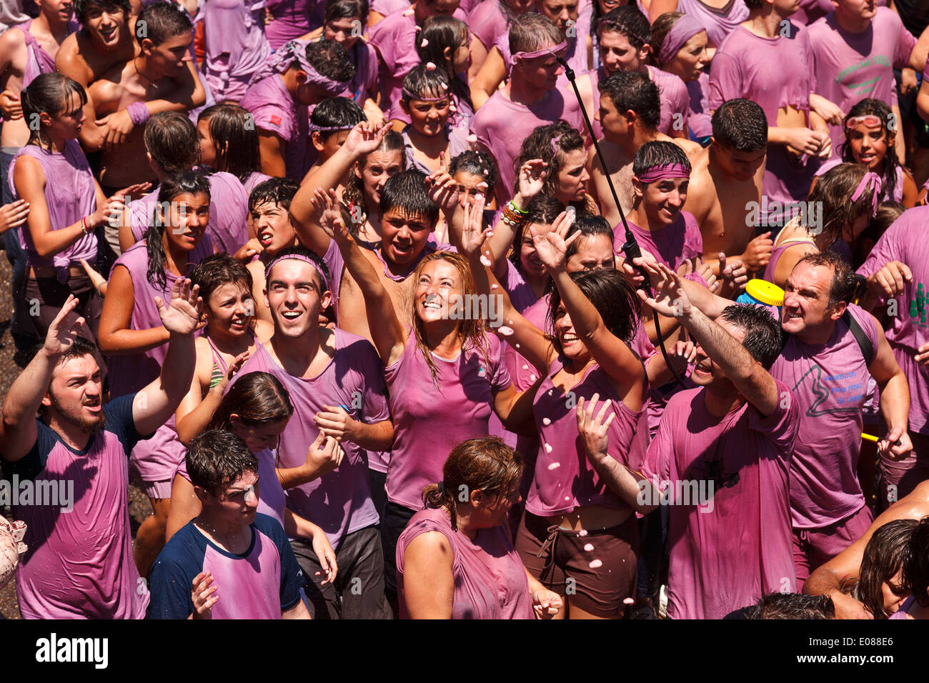 Battle of 'Clarete'. Pink wine. San Asensio. La Rioja. Spain. Europe Stock Photo
