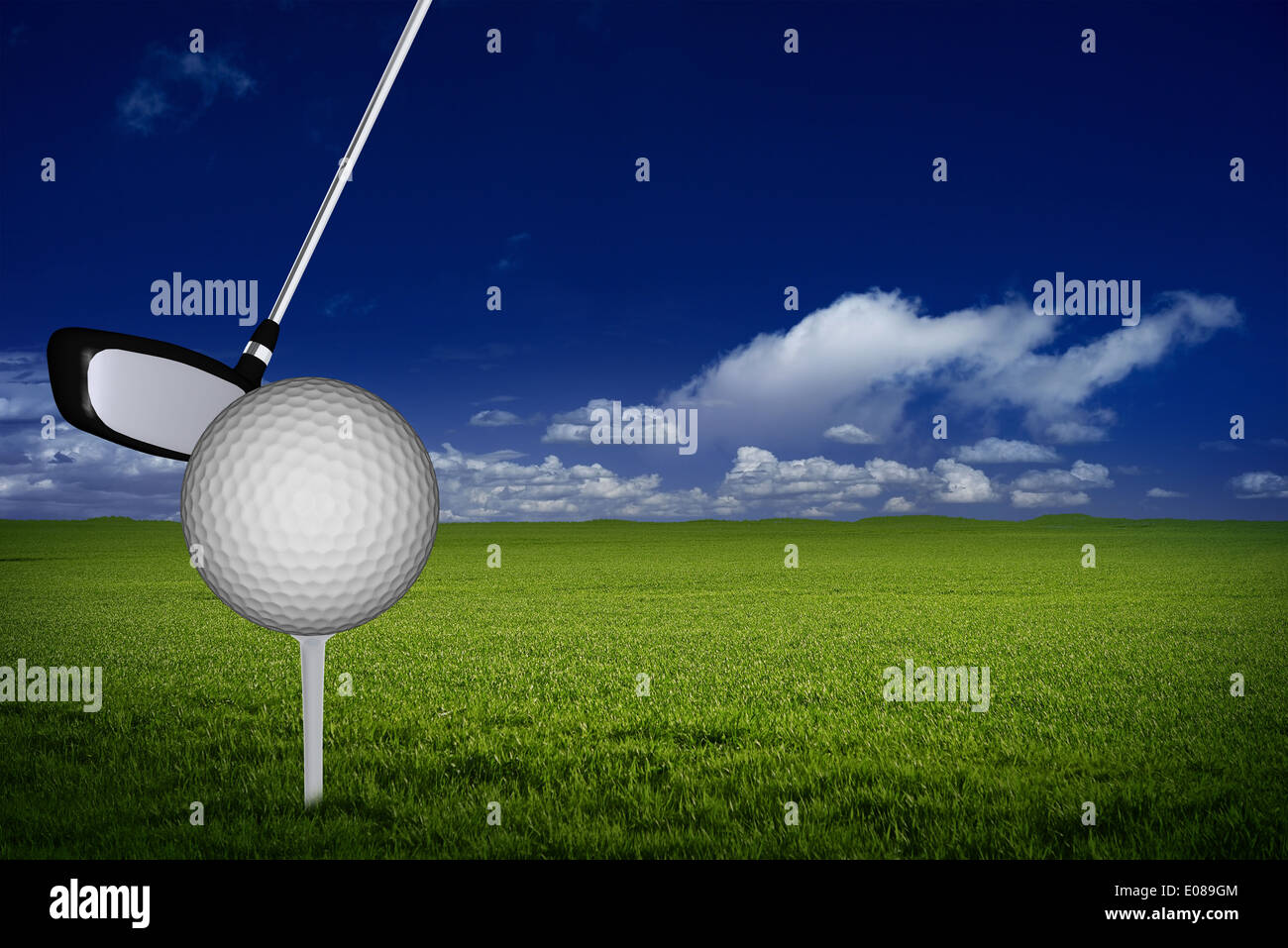 Golf Background Illustration with Copy Space. Golf Course Stock Photo