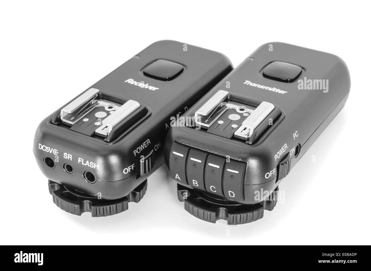 Wireless multichannel radio trigger set for studio flash light remote fire Stock Photo
