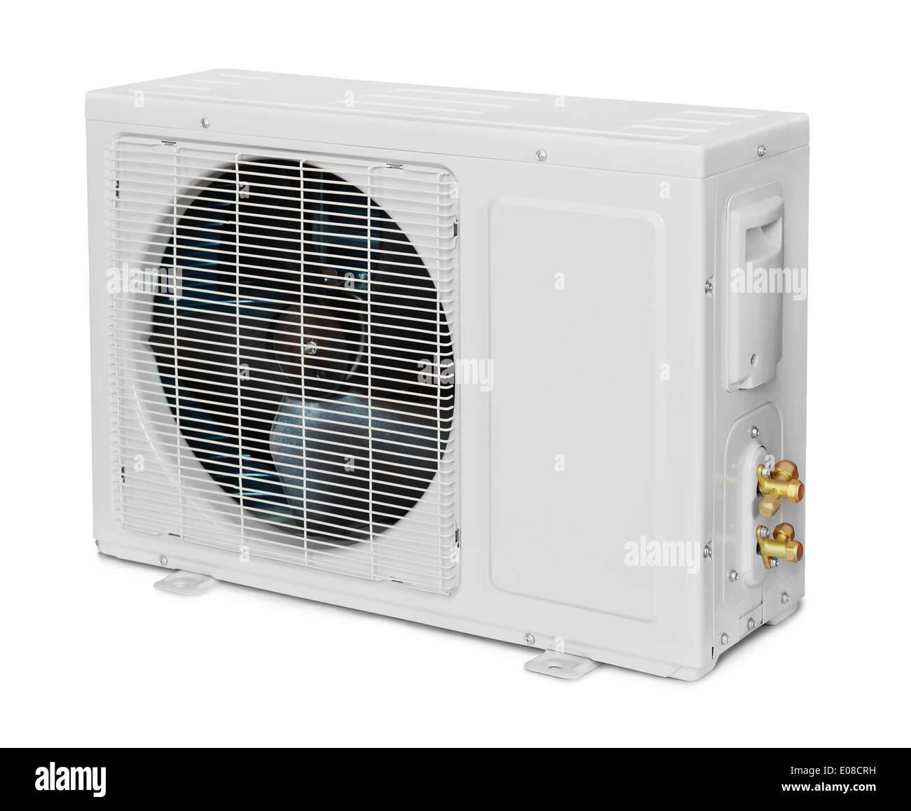 Air conditioner condenser unit isolated on white Stock Photo