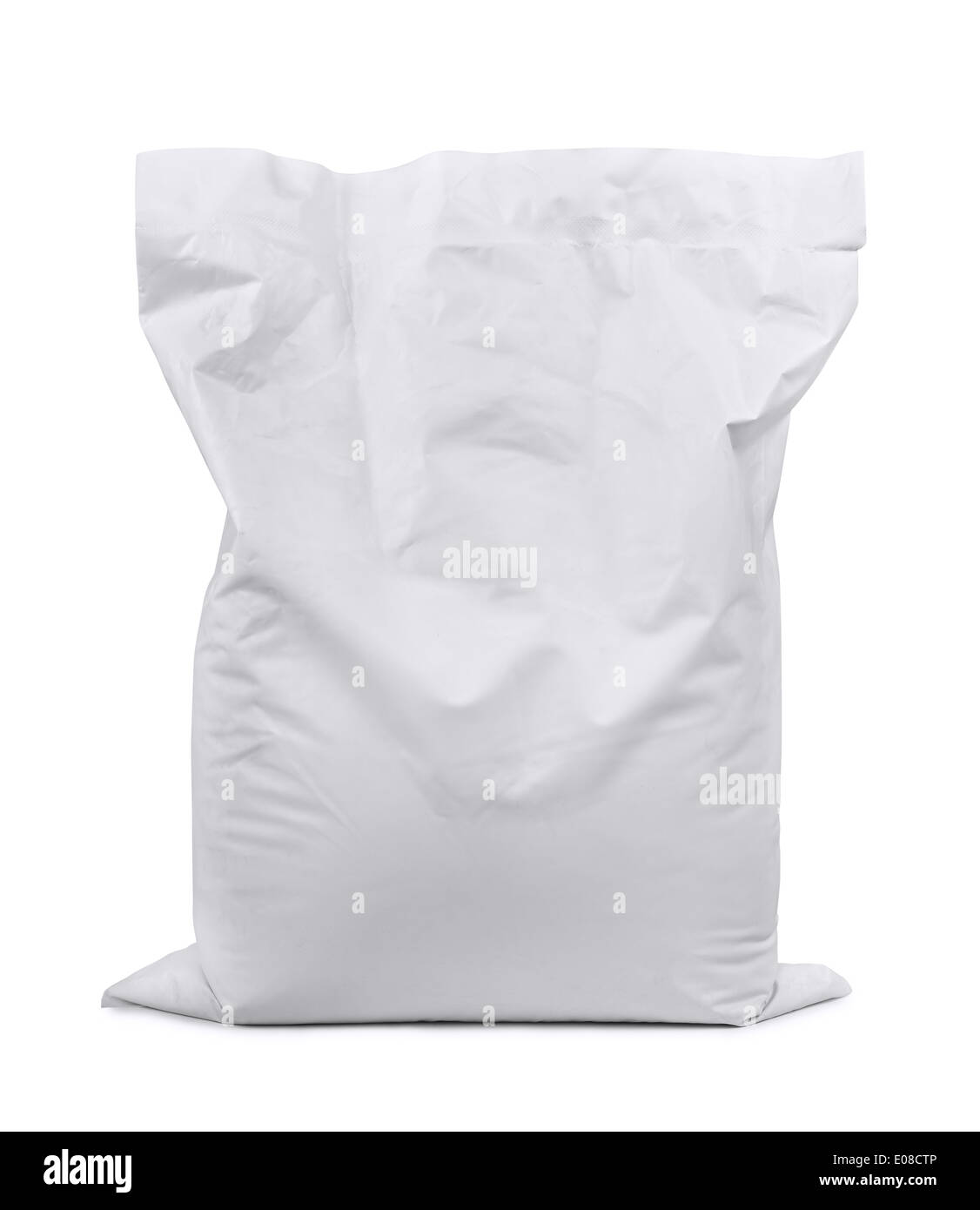 White plastic sack isolated on white Stock Photo