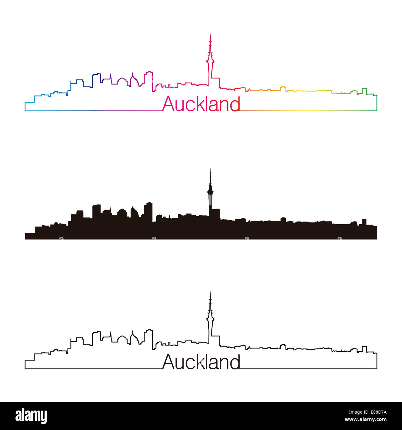 Auckland city skyline illustration Cut Out Stock Images & Pictures Alamy