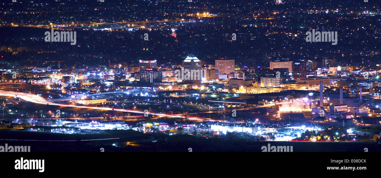 Colorado Springs at Night Panoramic Photography. Colorado Springs ...