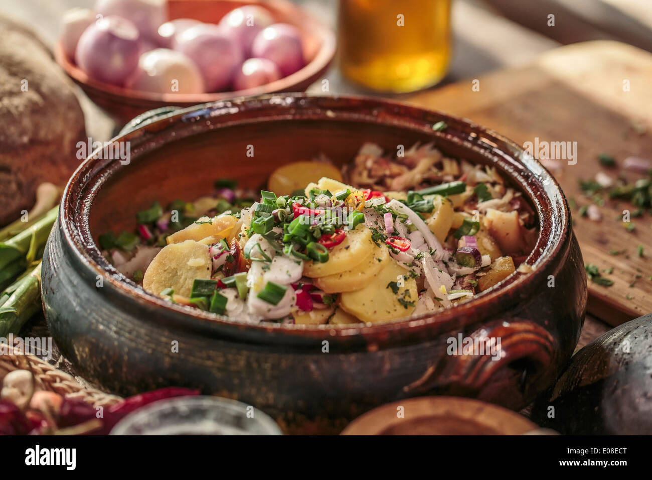 Fresh potato salad Stock Photo - Alamy