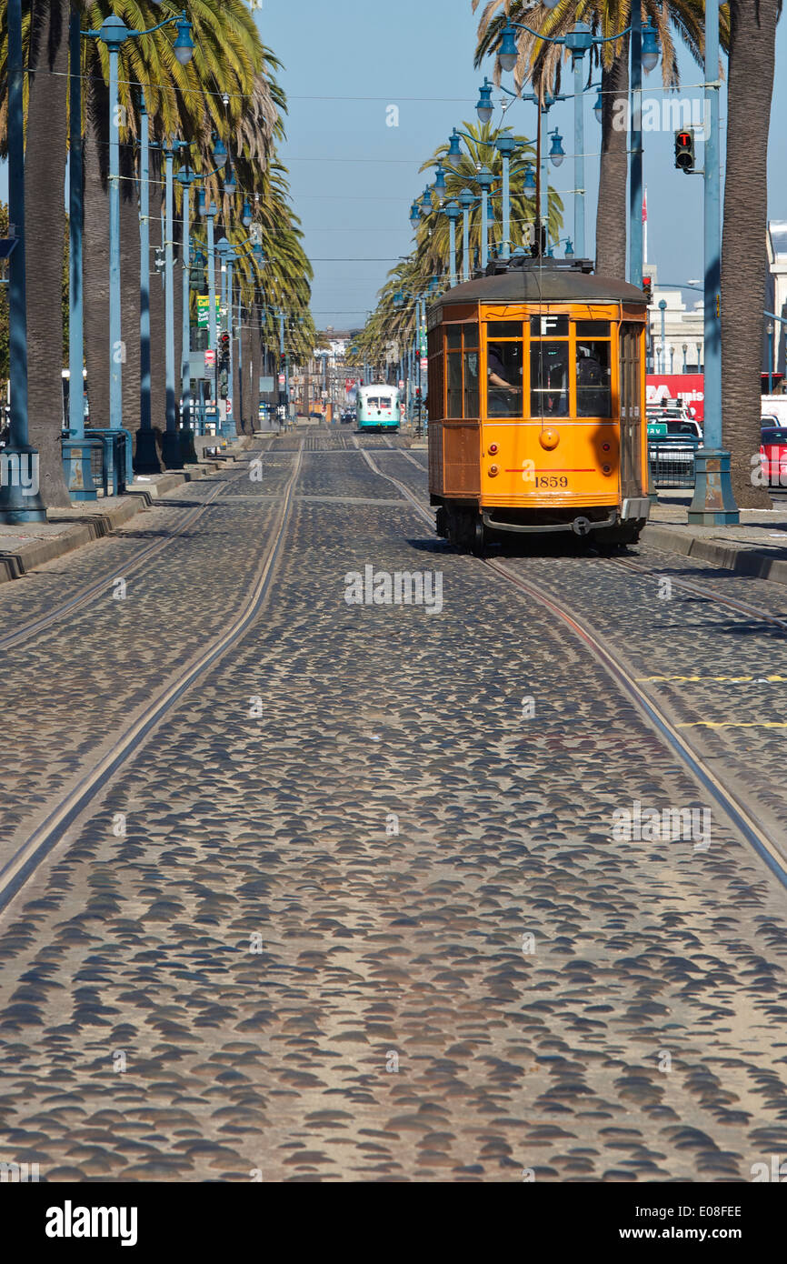 trams-along-the-embarcadero-san-francisco-stock-photo-alamy