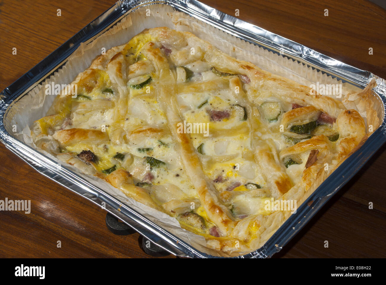 Traditional sicilian recipe: salt pie stuffed Stock Photo
