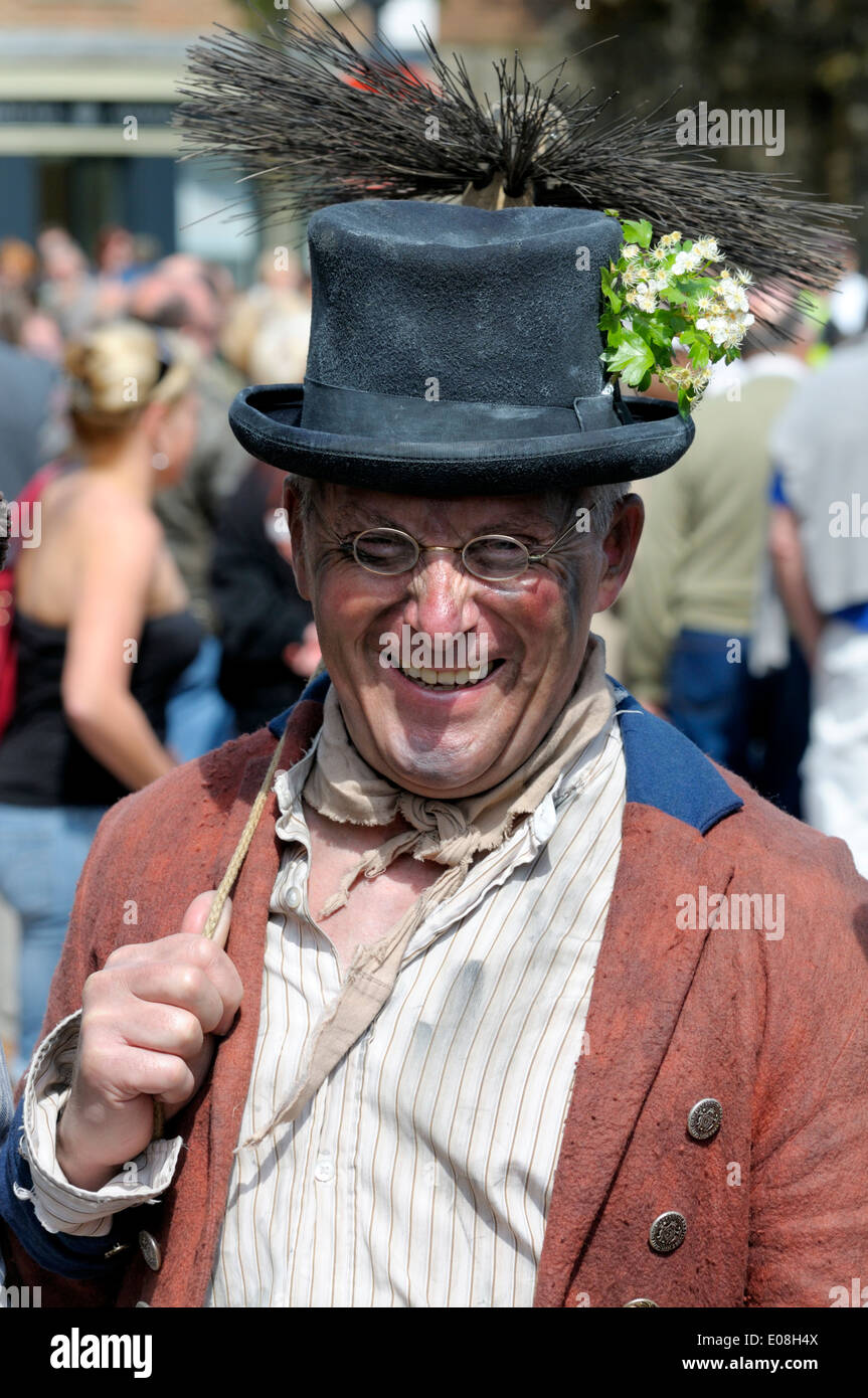 Sweeps Festival, Rochester, Kent, 5th May 2014. Traditional festival, revived in 1981. Sweep in the High street Stock Photo