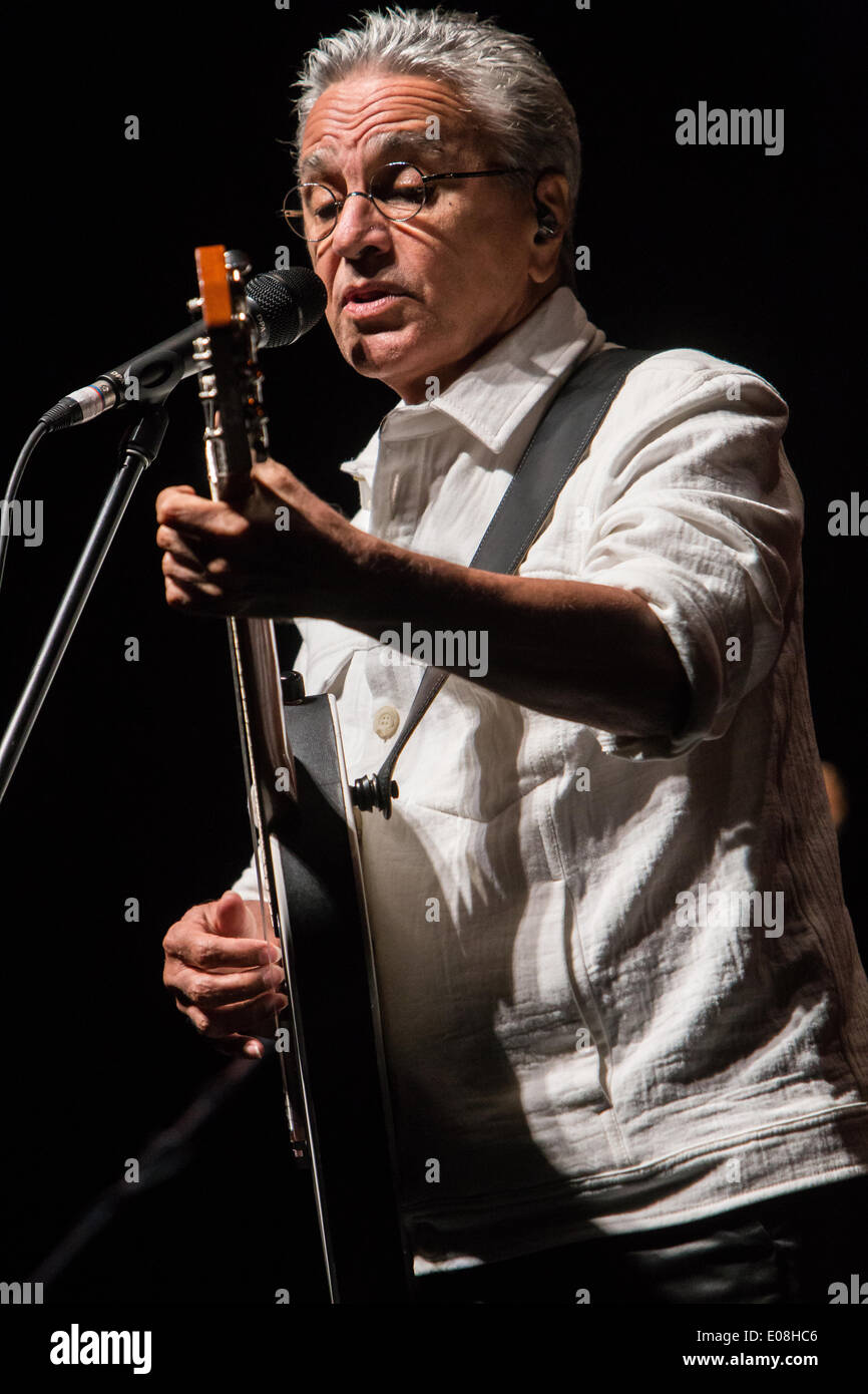 Milan Italy. 05th May 2014. The Brasilian composer singer guitarist writer and political activist CAETANO VELOSO performs live at Teatro Linear4Ciak during the 'Abracaco Tour 2014' Credit:  Rodolfo Sassano/Alamy Live News Stock Photo