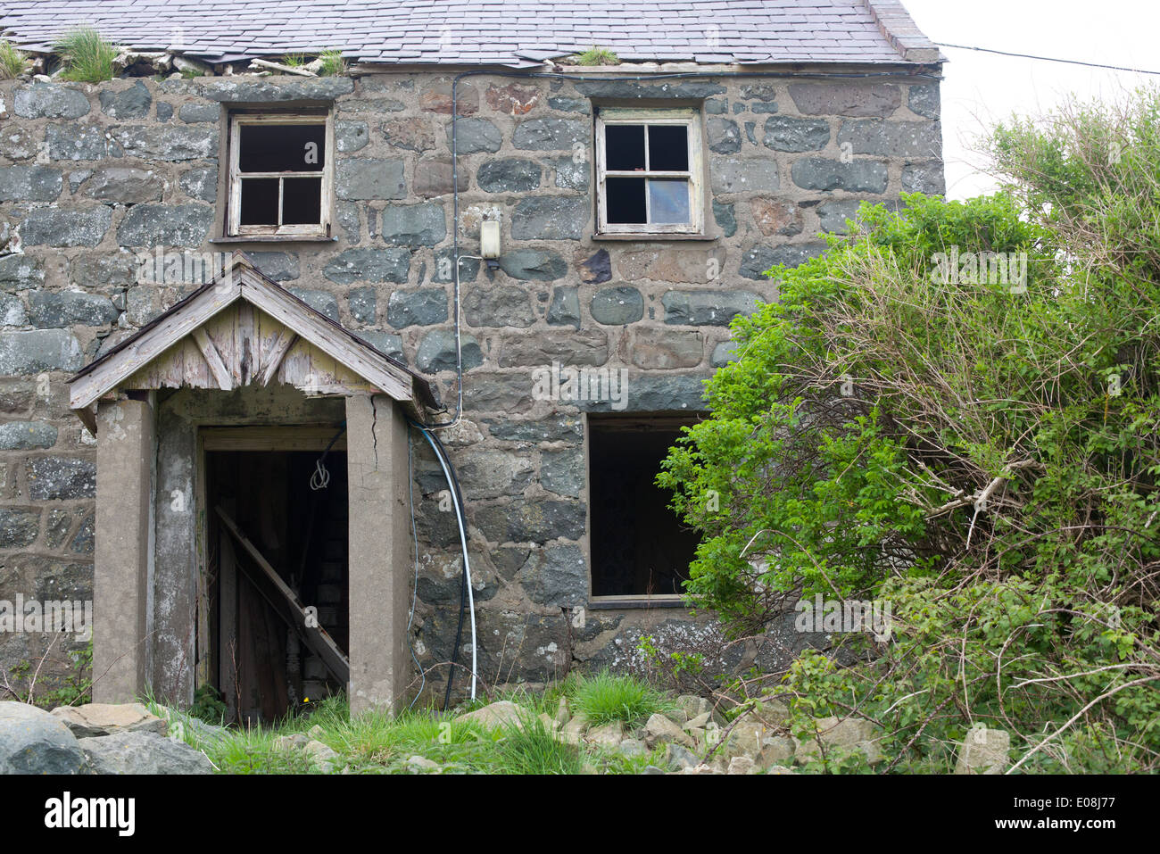A derelict farmhouse near Porth Ysgo, Aberdaron, Llyn Peninsula with