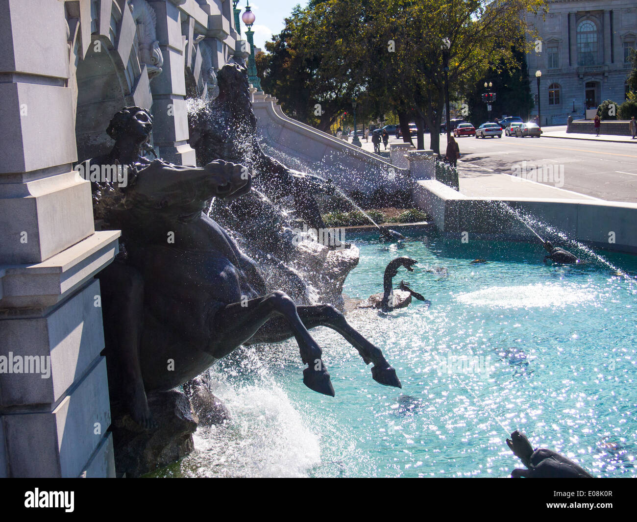 Neptune Fountain Library of Congress Stock Photo Alamy