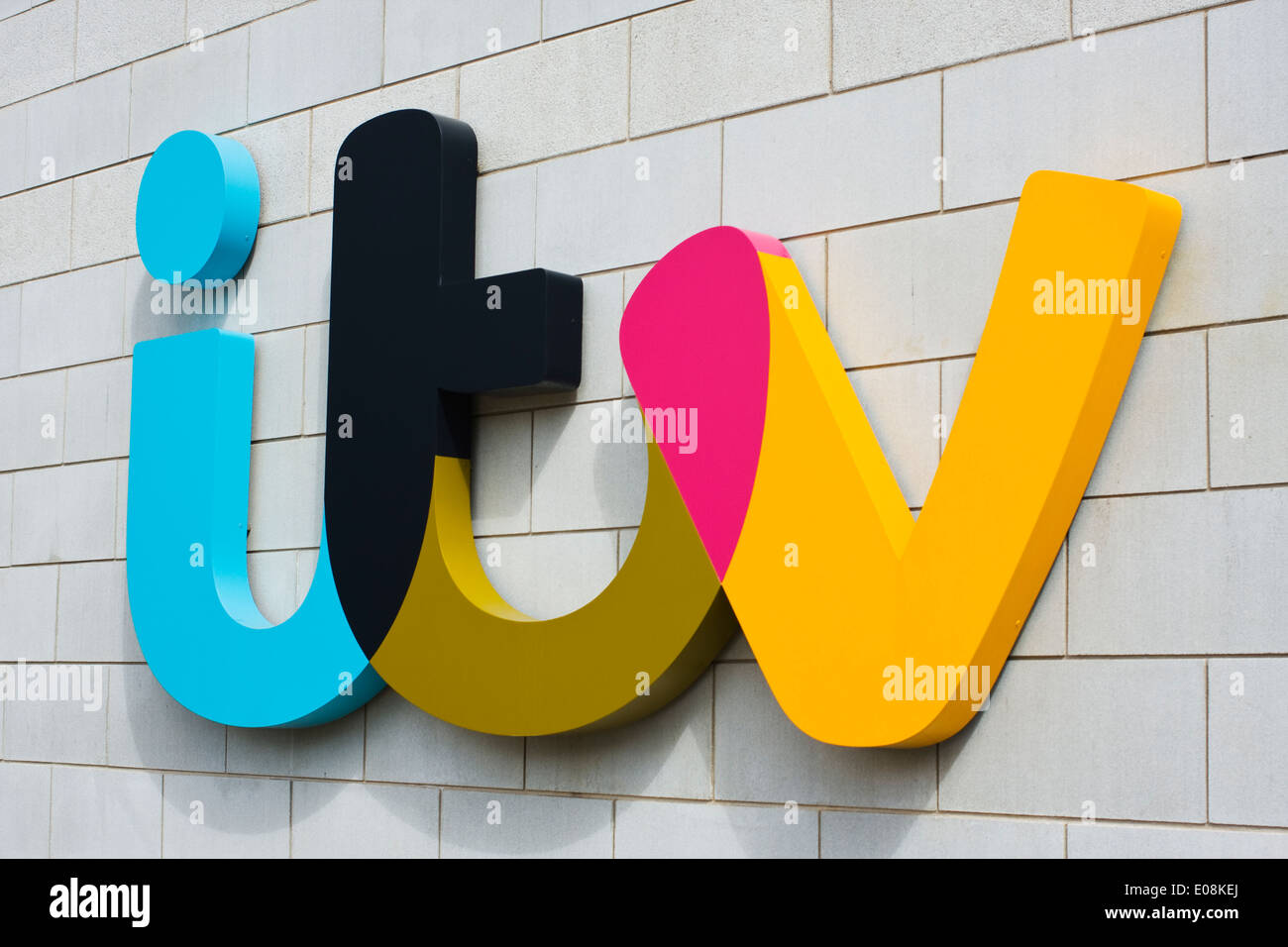 ITV Sign Salford Quays Stock Photo