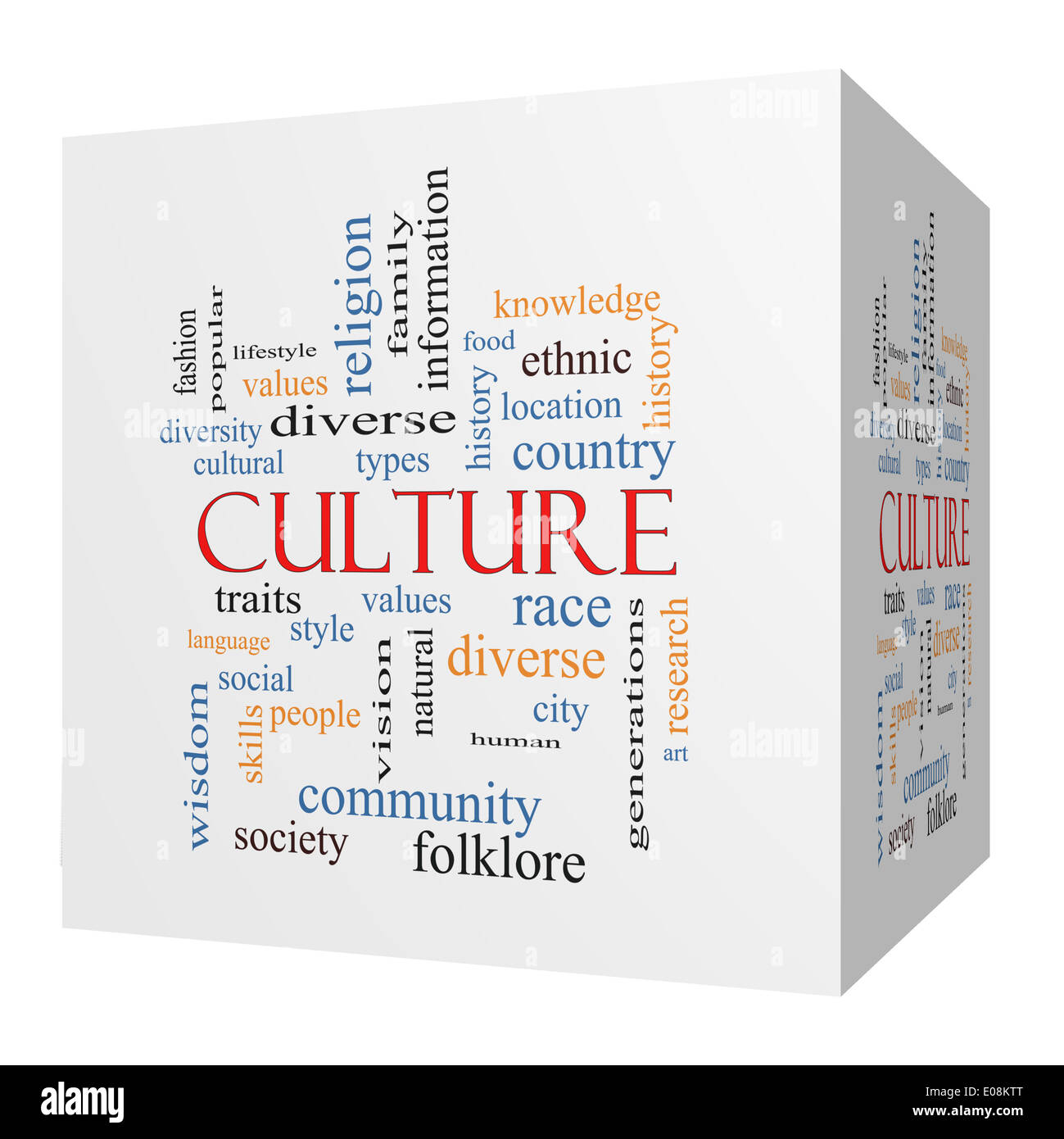 Culture 3D cube Word Cloud Concept on a Blackboard with great terms ...