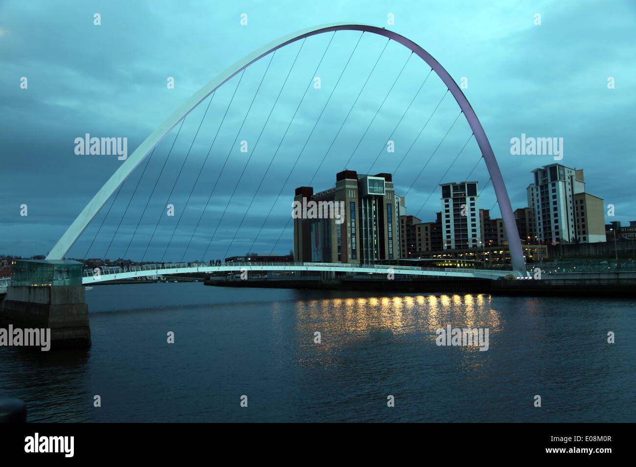 Gateshead Bridge over the River Tyne, Newcastle, Tyne and Wear, England, United Kingdom, Europe Stock Photo