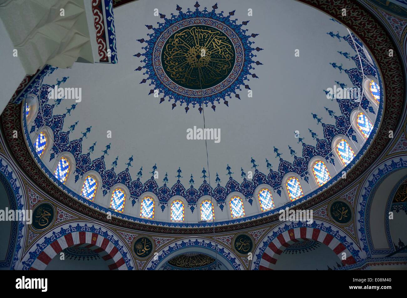 Interior view of the Sehitlik Mosque in Berlin-Neukölln, Germany, 11 August 2013. Photo: Berliner Verlag/Steinach - NO WIRE SERVICE Stock Photo