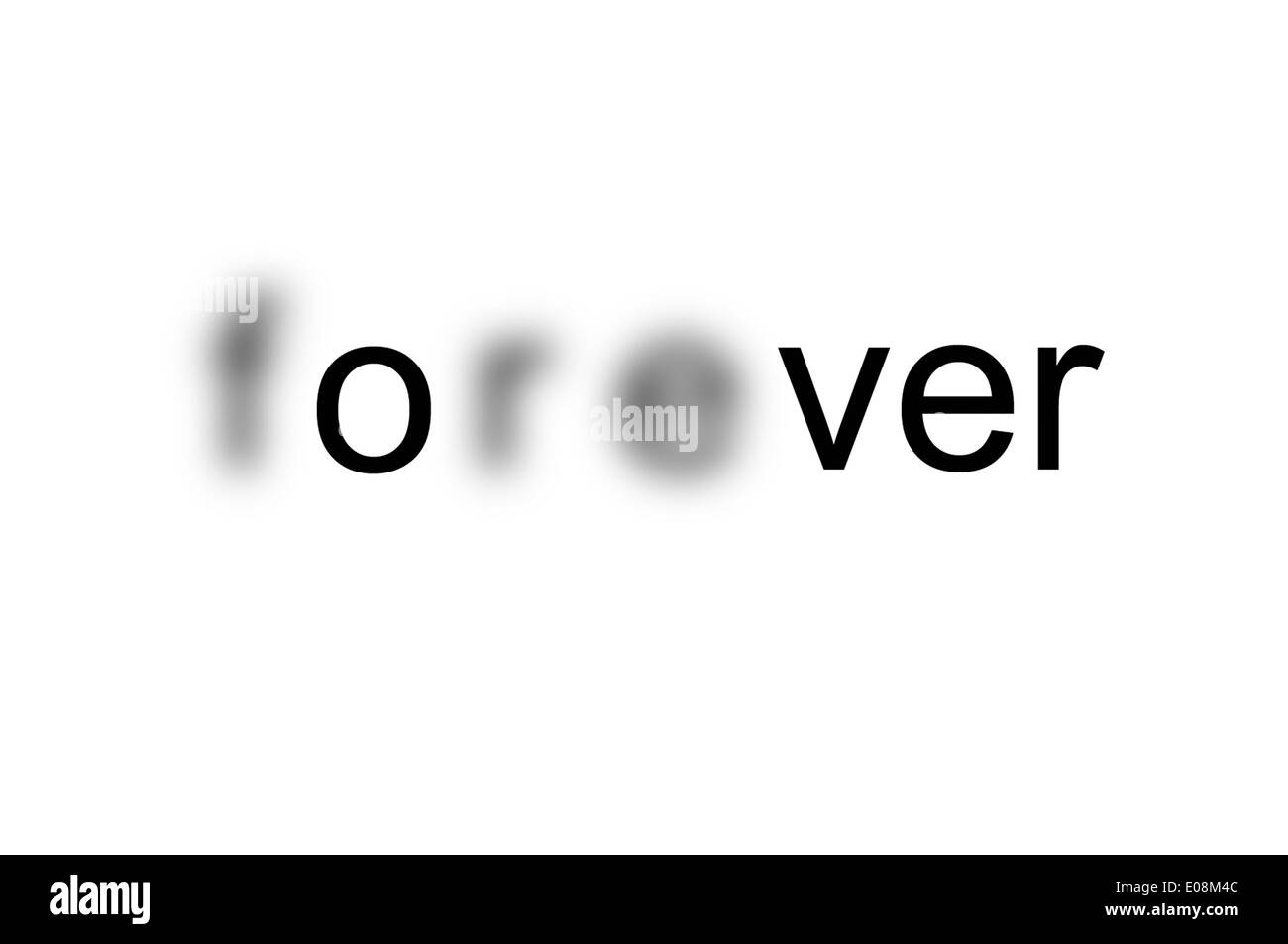 Illustration - Depiction of the word 'forever', in which the letters f, r, and e are blurred to form the word 'over' in Germany. Fotoarchiv für Zeitgeschichte - NO WIRE SERVICE Stock Photo