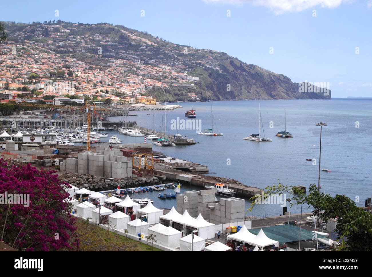Funchal Madeira cityscape view from Parque de Santa Catarina Stock Photo