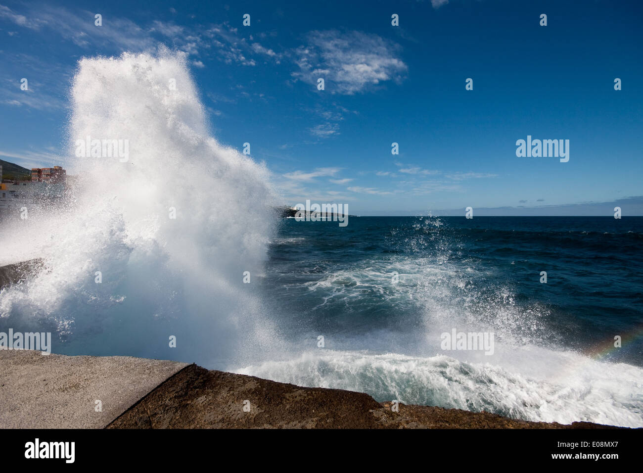 Meeresbrandung, Bajamar, Teneriffa, Spanien - breaking seawater, Bajamar, Tenerife, Spain Stock Photo