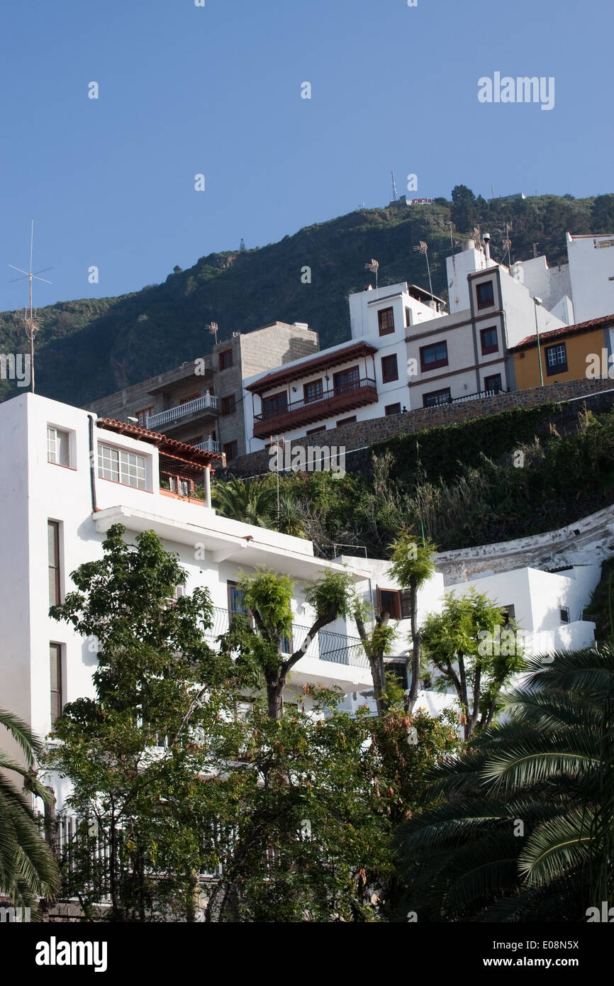 Wohnhäuser, Garachico, Teneriffa, Spanien - Buildings, Garachico, Tenerife, Spain Stock Photo