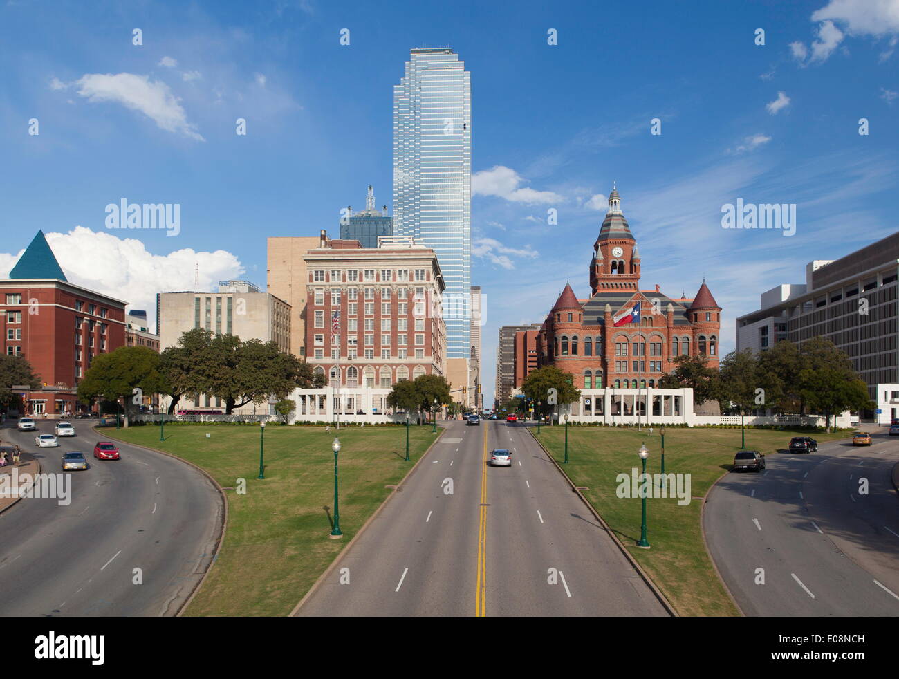 Grassy Knoll, site of Kennedy assassination, Dealey Plaza Historic District, West End, Dallas, Texas, United States of America, North America Stock Photo