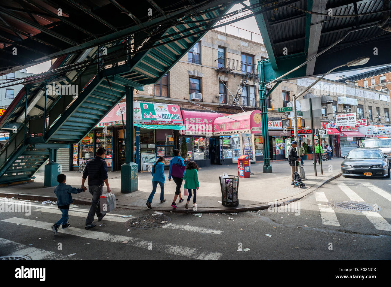 Retail and activities at West 207th Street in the Inwood neighborhood