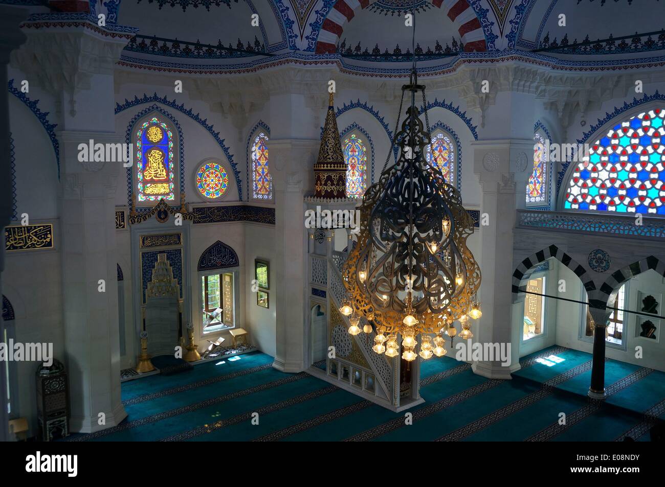 Interior view of the Sehitlik Mosque in Berlin-Neukölln, Germany, 11 August 2013. Photo: Berliner Verlag/Steinach - NO WIRE SERVICE Stock Photo