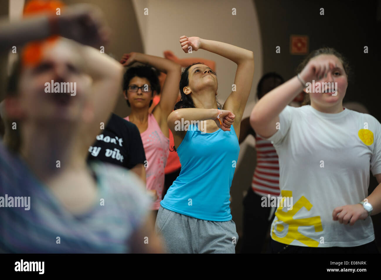 Zumba class at the gym Stock Photo