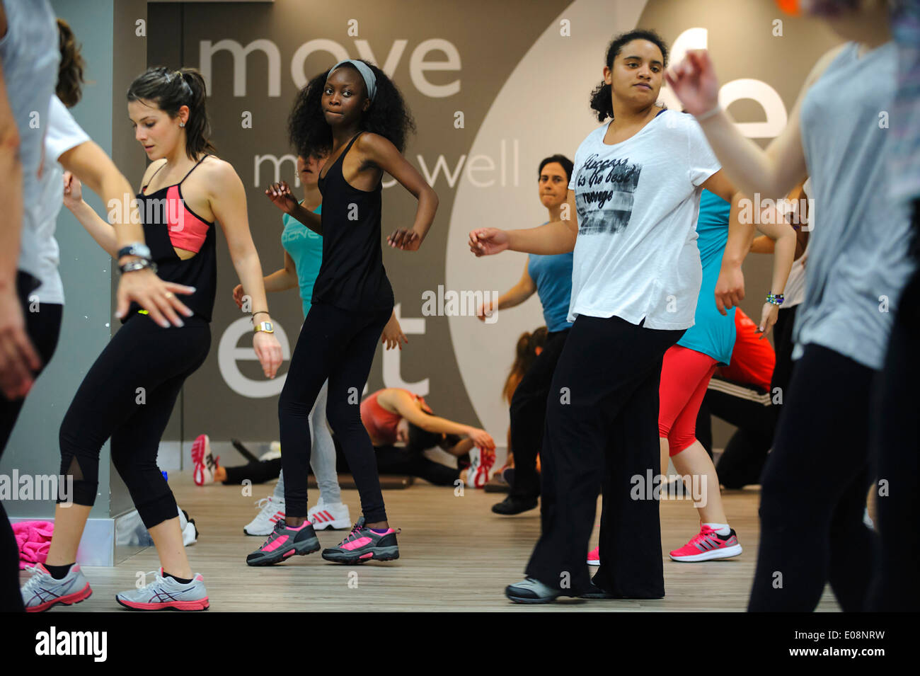 Zumba class at the gym Stock Photo
