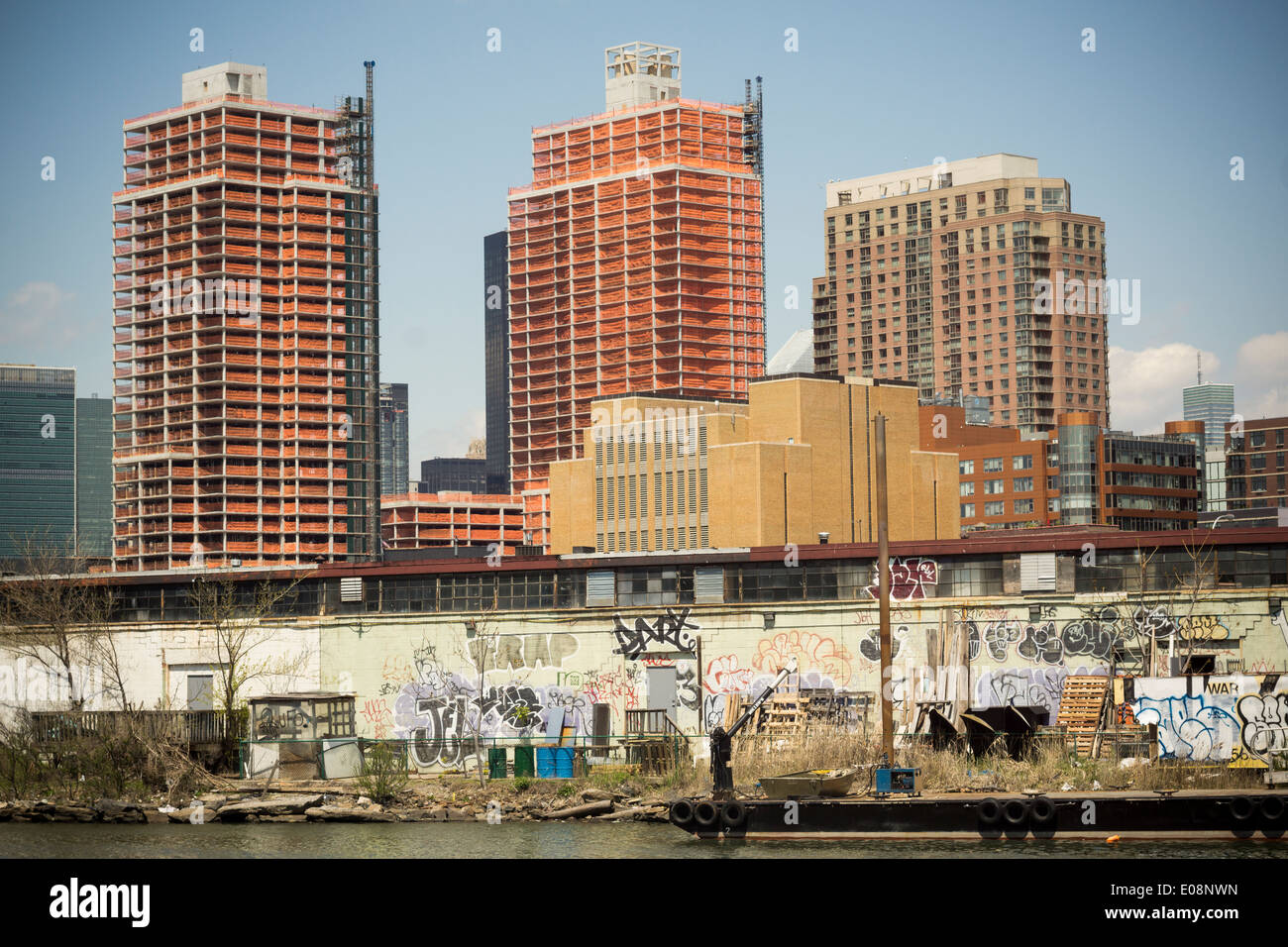 The Long Island City skyline seen across Newtown Creek from Greenpoint