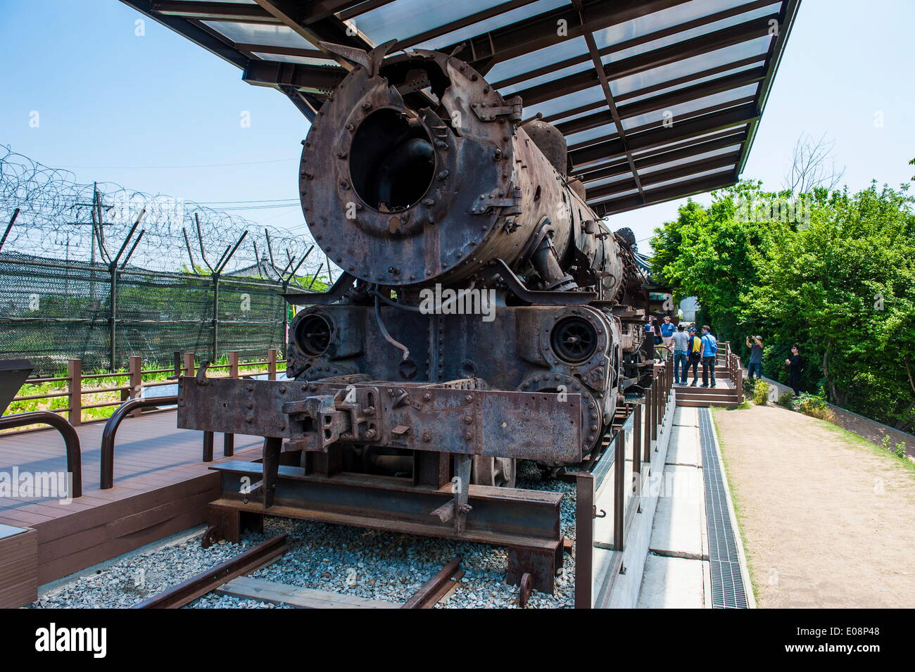 Rusty train at Imjingak, the high security border between South and ...