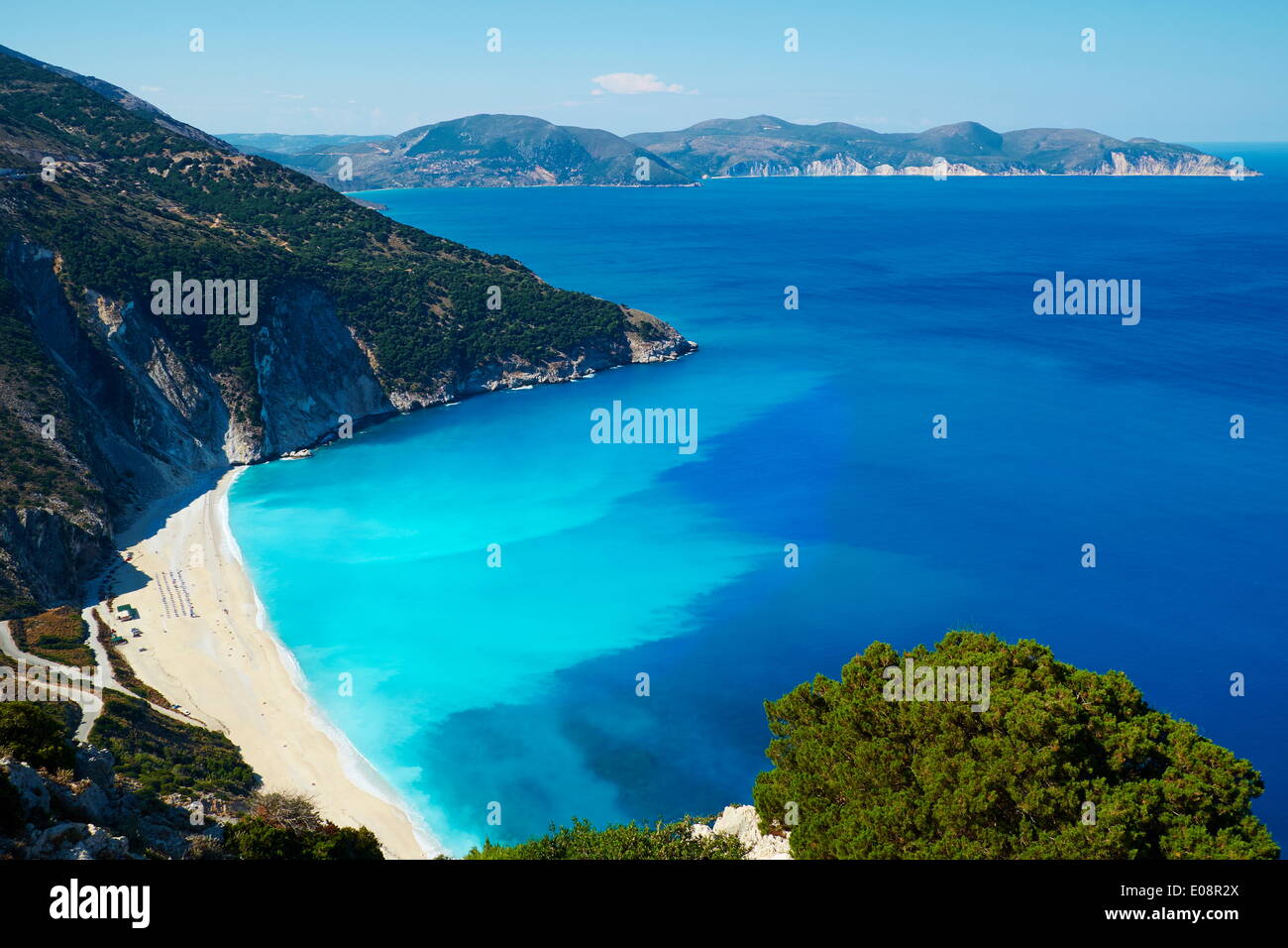 Myrtos Beach, Cephalonia, Ionian Islands, Greek Islands, Greece, Europe Stock Photo