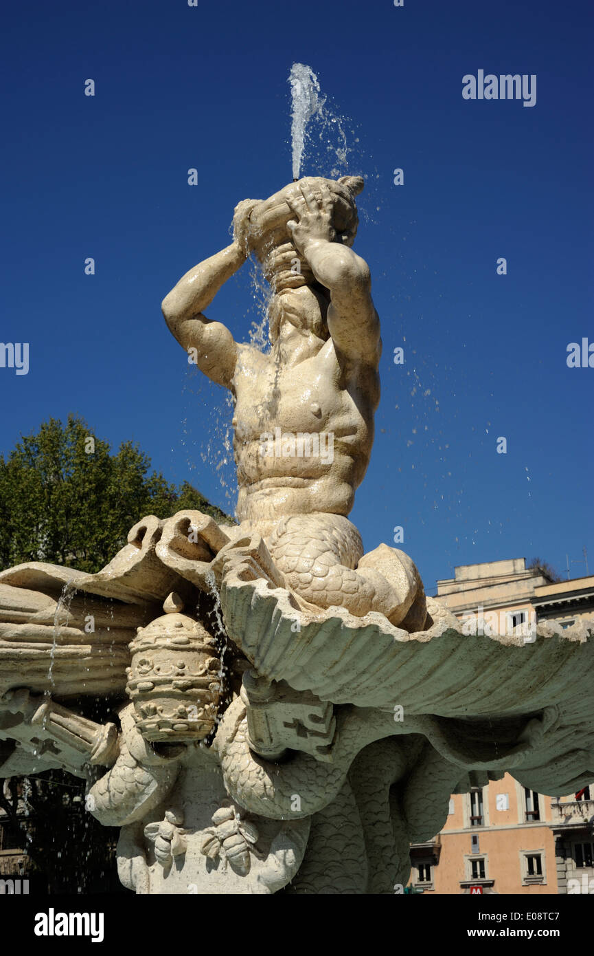 Italy, Rome, Piazza Barberini, Bernini Triton fountain Stock Photo