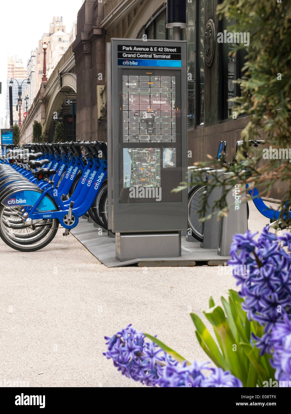 Citibike Docking Station for NYC Bike Share, USA Stock Photo