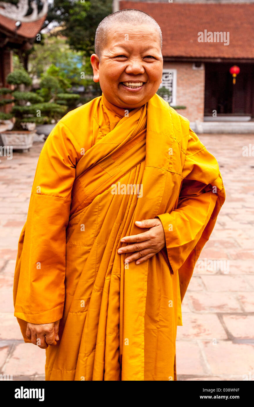 A Female Buddhist Monk, Temple Of Literature, Hanoi, Vietnam Stock Photo -  Alamy
