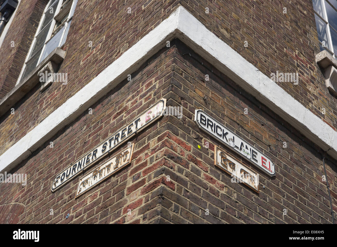 Brick lane and fournier street london stock photo alamy