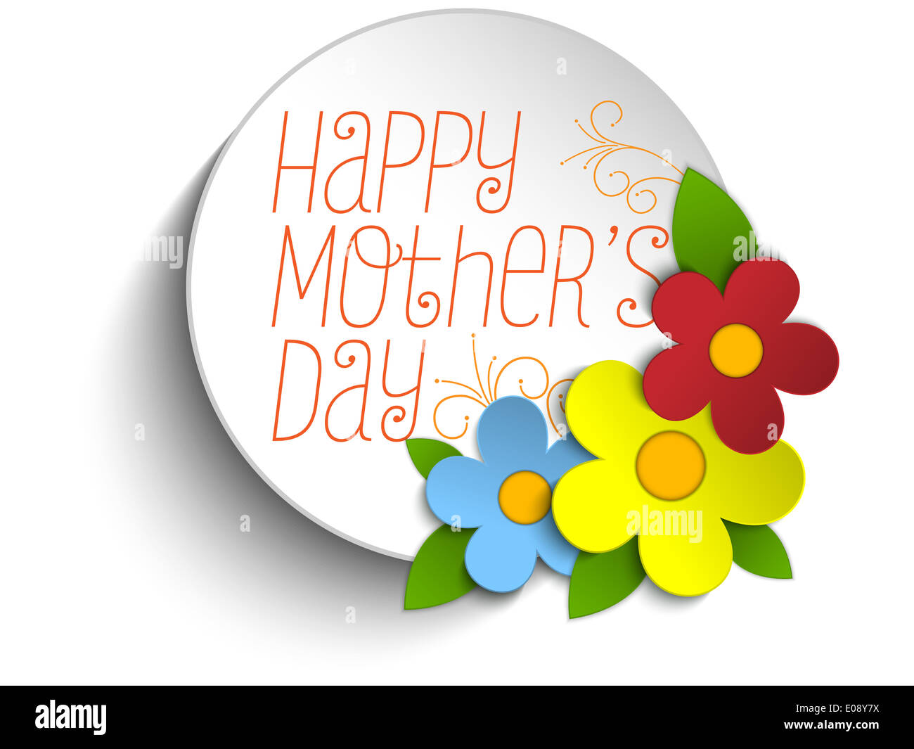 Vector - Happy Mothers Day Card with Flowers Stock Photo - Alamy