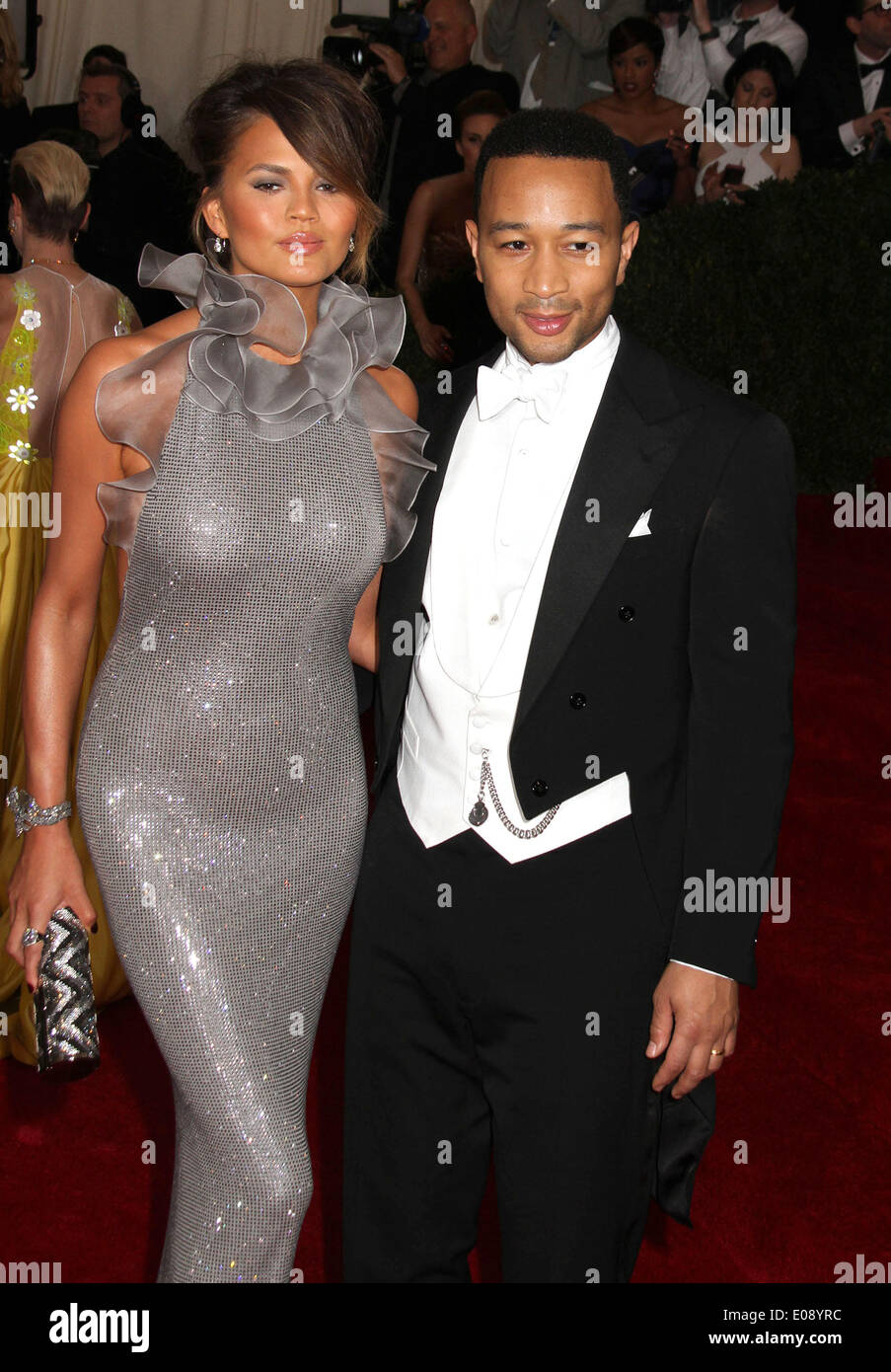 May 5, 2014 - New York, New York, U.S. - Singer JOHN LEGEND and model CHRISSY TEIGEN attend the 2014 Costume Institute Benefit Gala opening of  'Charles James: Beyond Fashion and the new Anna Wintour Costume Center' held at the Metropolitan Museum of Art. (Credit Image: © Nancy Kaszerman/ZUMAPRESS.com) Stock Photo
