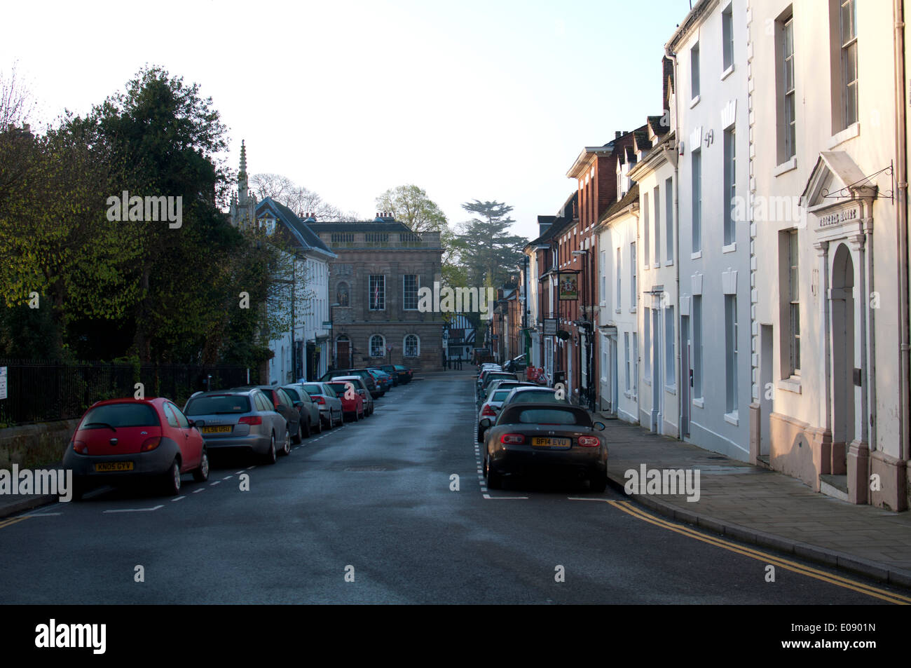 Church Street, Warwick, early morning, Warwickshire, England, UK Stock