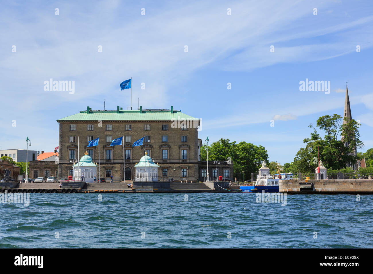 Royal pavilions and old northern custom house Nordre Tolbod headquarters of City and Port company on harbour Copenhagen Denmark Stock Photo