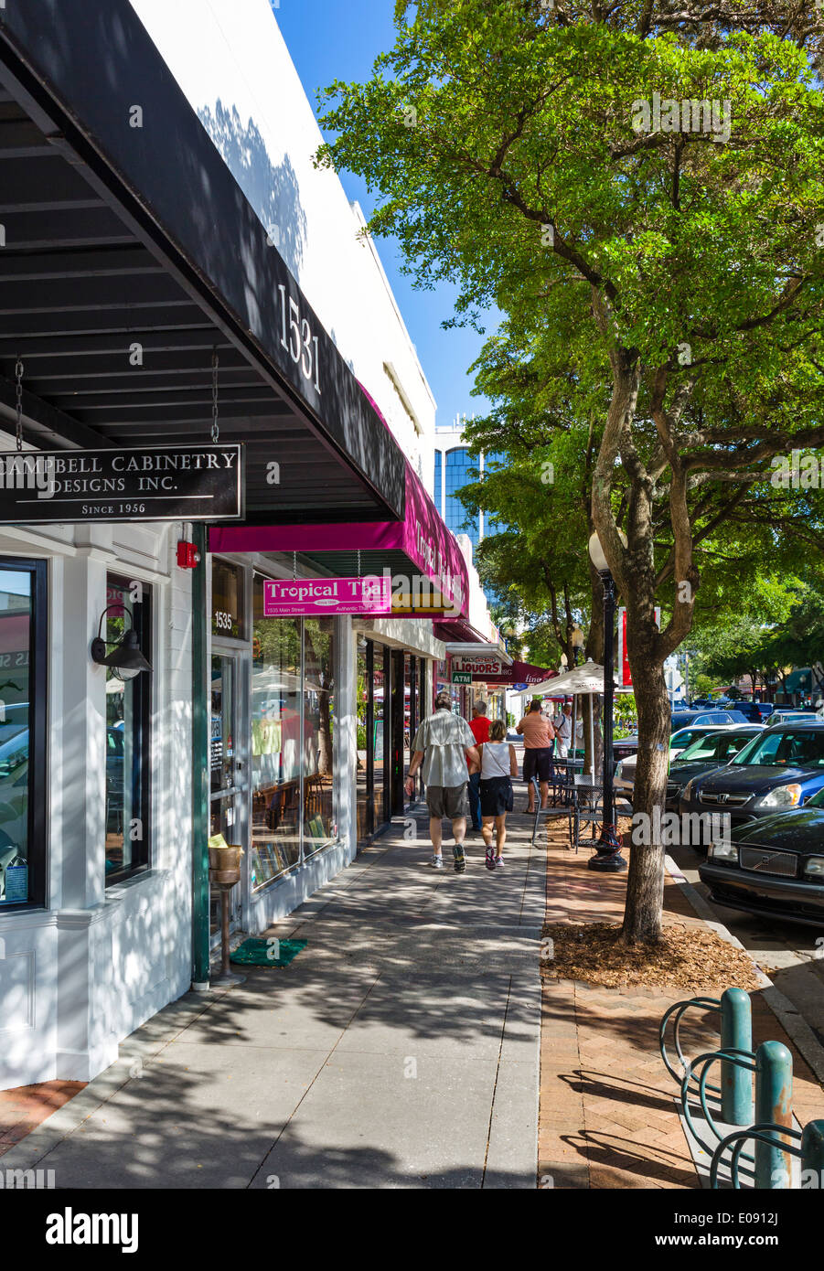 Stores on Main Street in historic  downtown  Sarasota  Gulf 