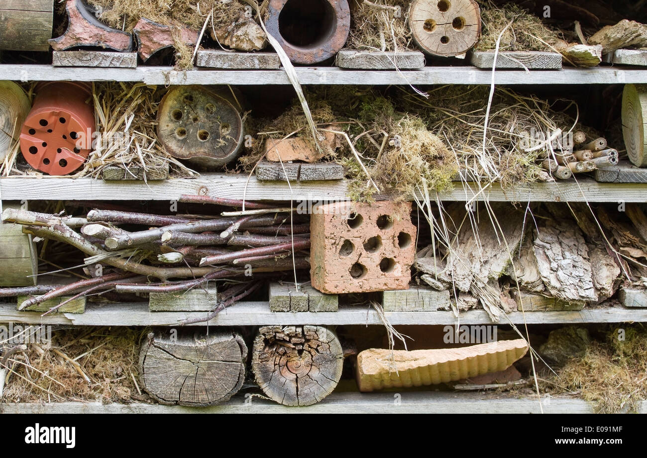Rustic insect house Stock Photo