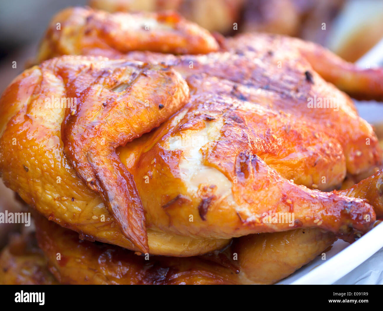 Grilled chicken happy meal Lunch of delicious Asian cuisine Stock Photo